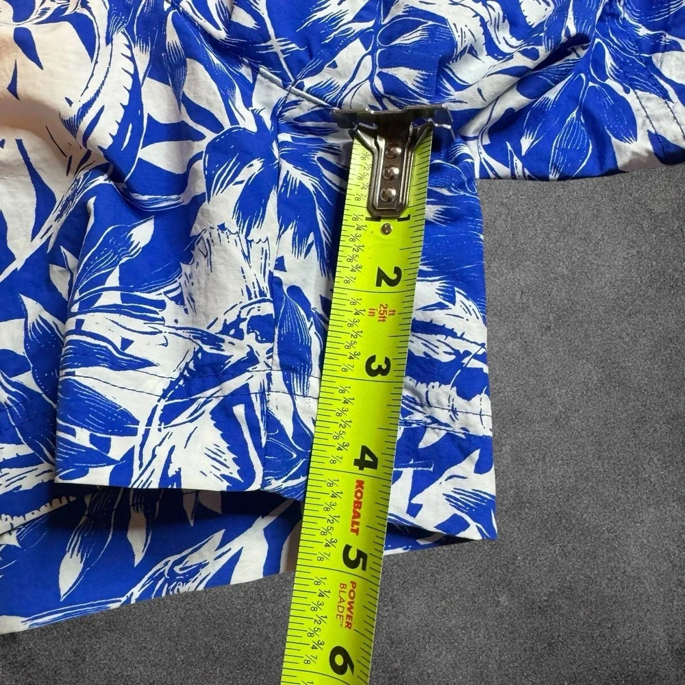 Columbia PFG Swim Trunks Mens XL Blue White Tropical Leaf Print Beach Shorts NWT